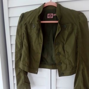 Juicy Couture Crop Jacket Size xs green